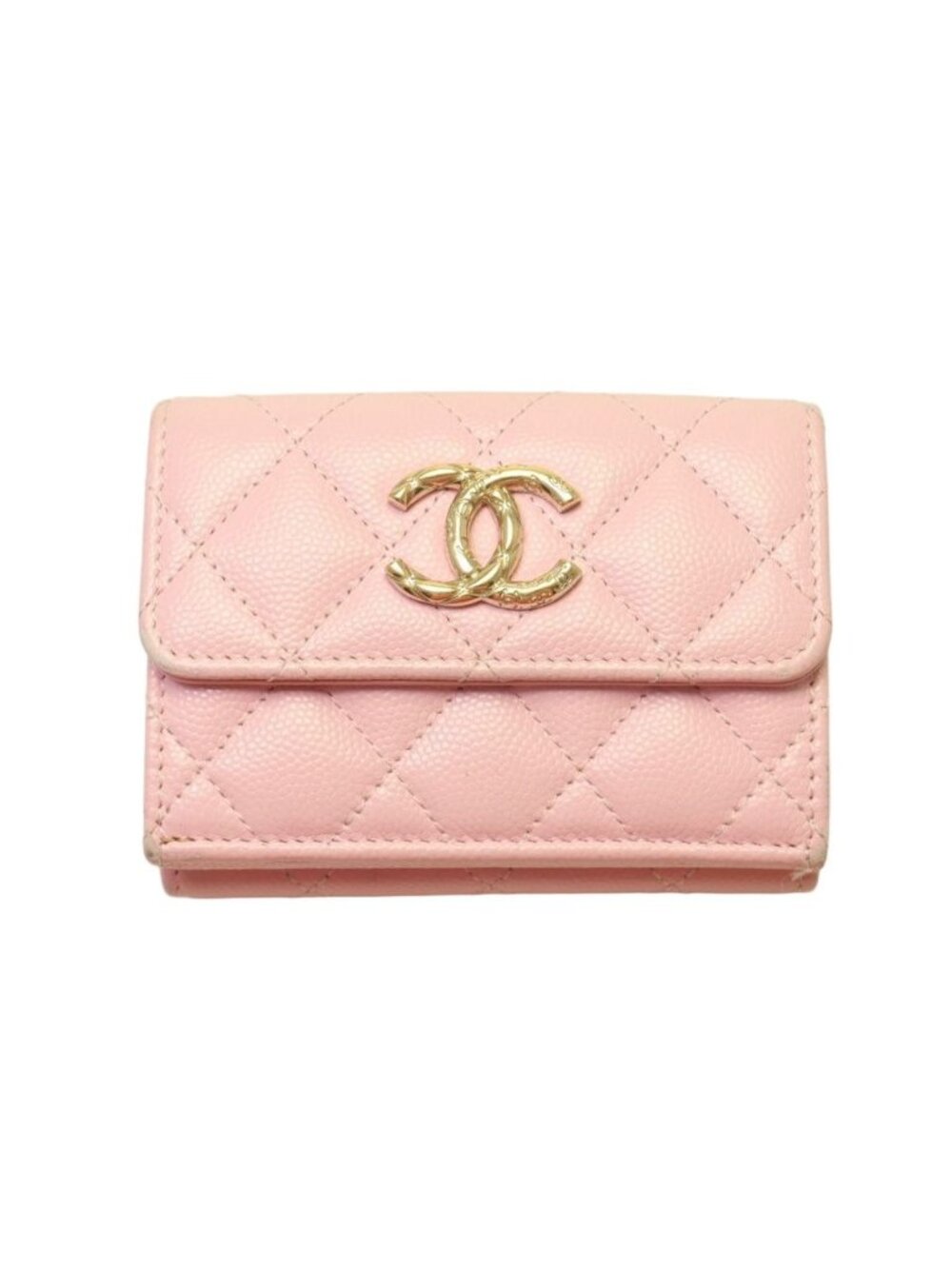 Chanel Quilted Caviar Leather Trifold Wallet